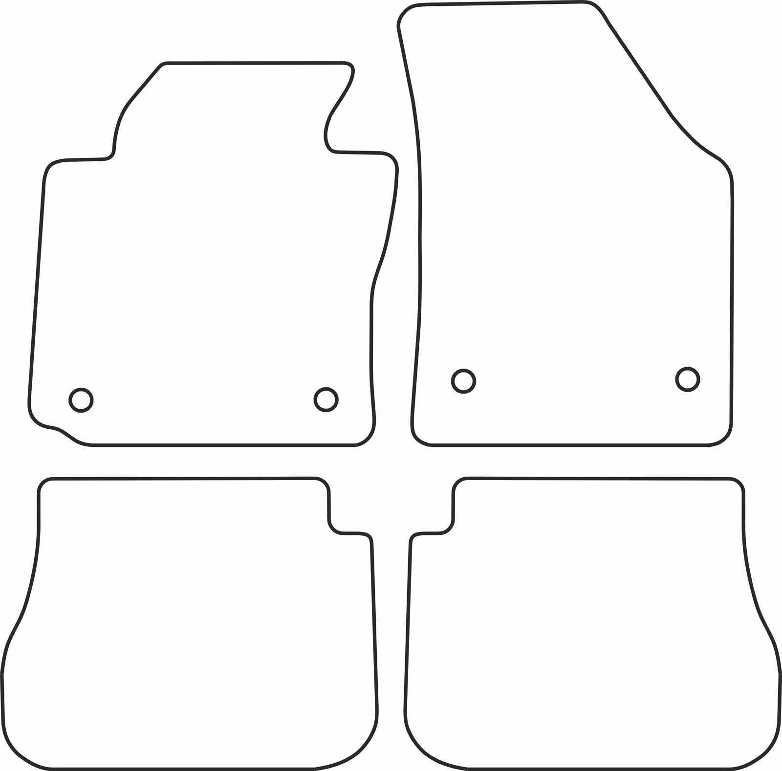 DYWANIKI WELUROWE VW CADDY 5p. fix oval 11/03> *Typ 5