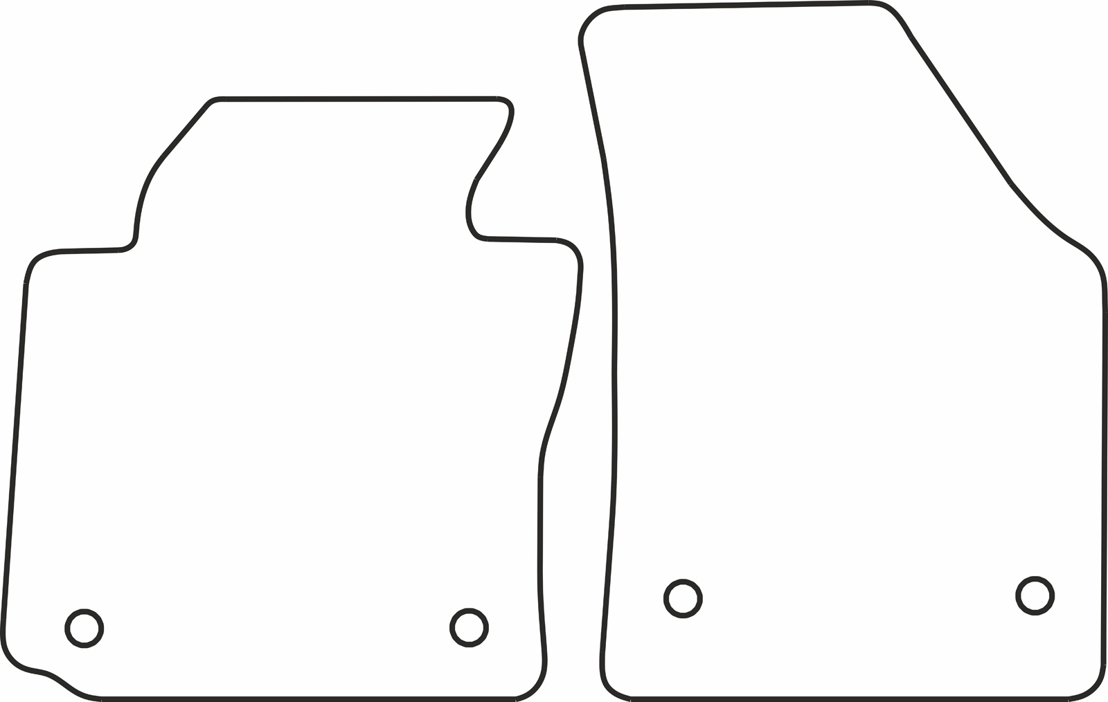 DYWANIKI WELUROWE VW CADDY 2p. fix oval 11/03> *Typ 5