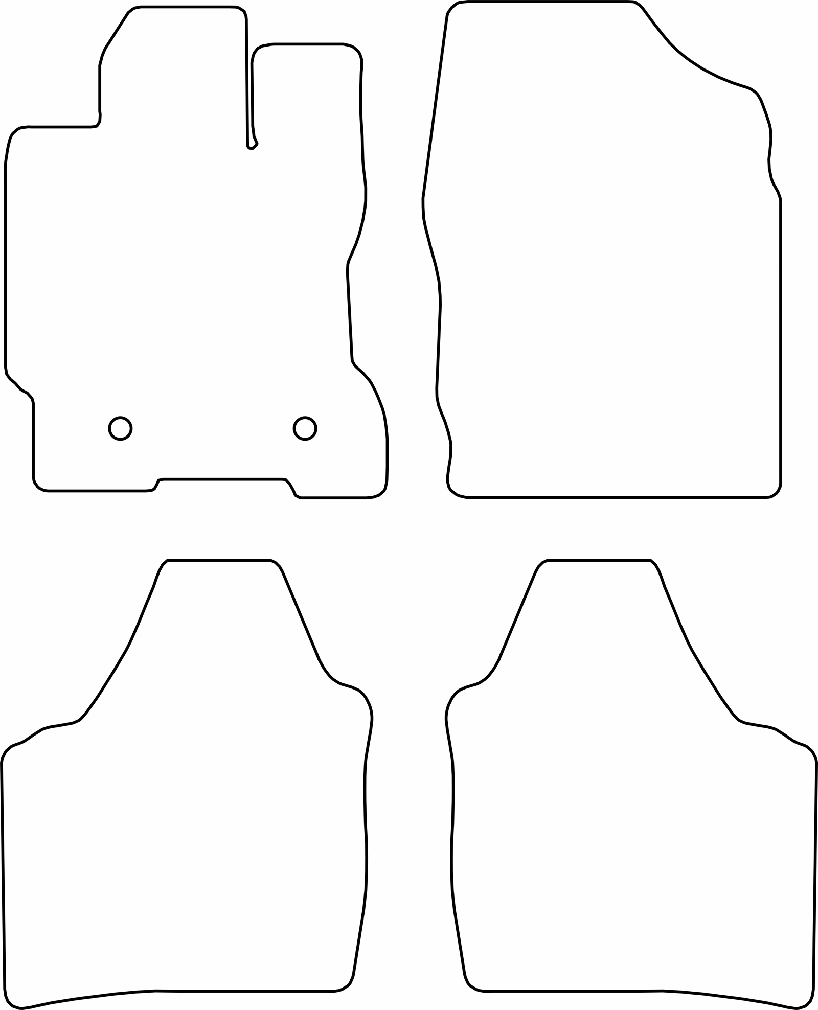 DYWANIKI WELUROWE TOYOTA PRIUS II  XW 20 2003>2009 *Typ 5
