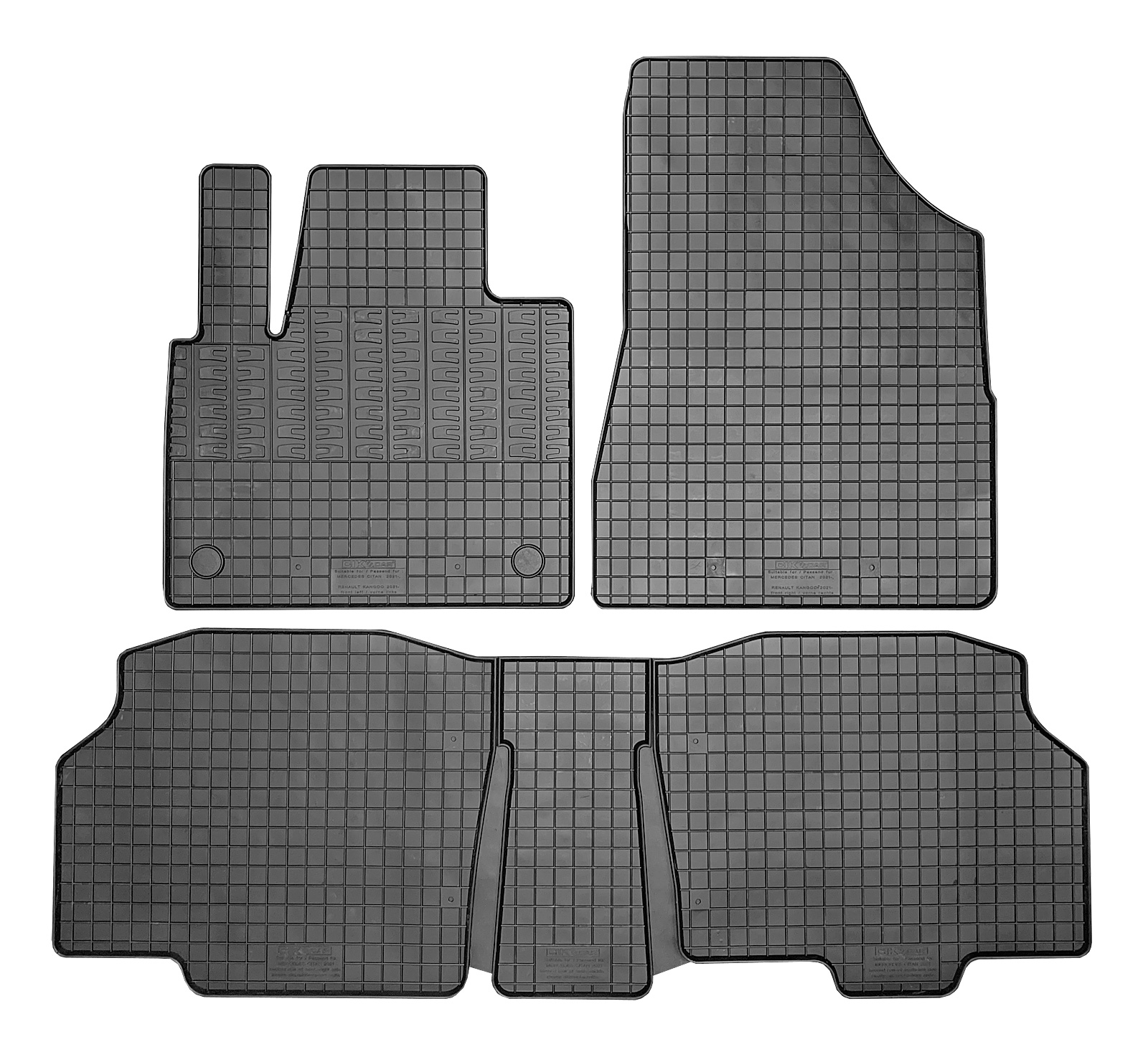 Dywaniki gumowe RENAULT Kangoo 2021> 5p. // MERCEDES Citan Tourer 2021> 5p. // Nissan Townstar 2021> 5p. // Mercedes T Klasse 2022> 5p.