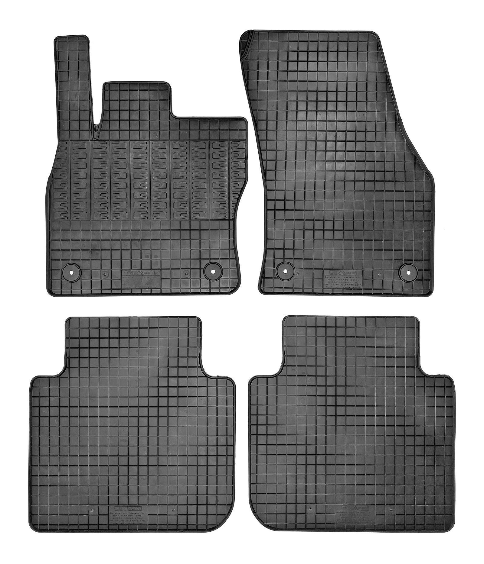 Dywaniki gumowe SEAT Tarraco 2018> // SKODA Kodiaq 2016> // VW TIGUAN Allspace 2017>